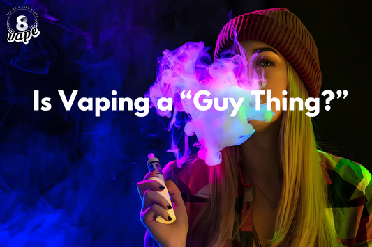 A person vaping with colorful smoke in the background.