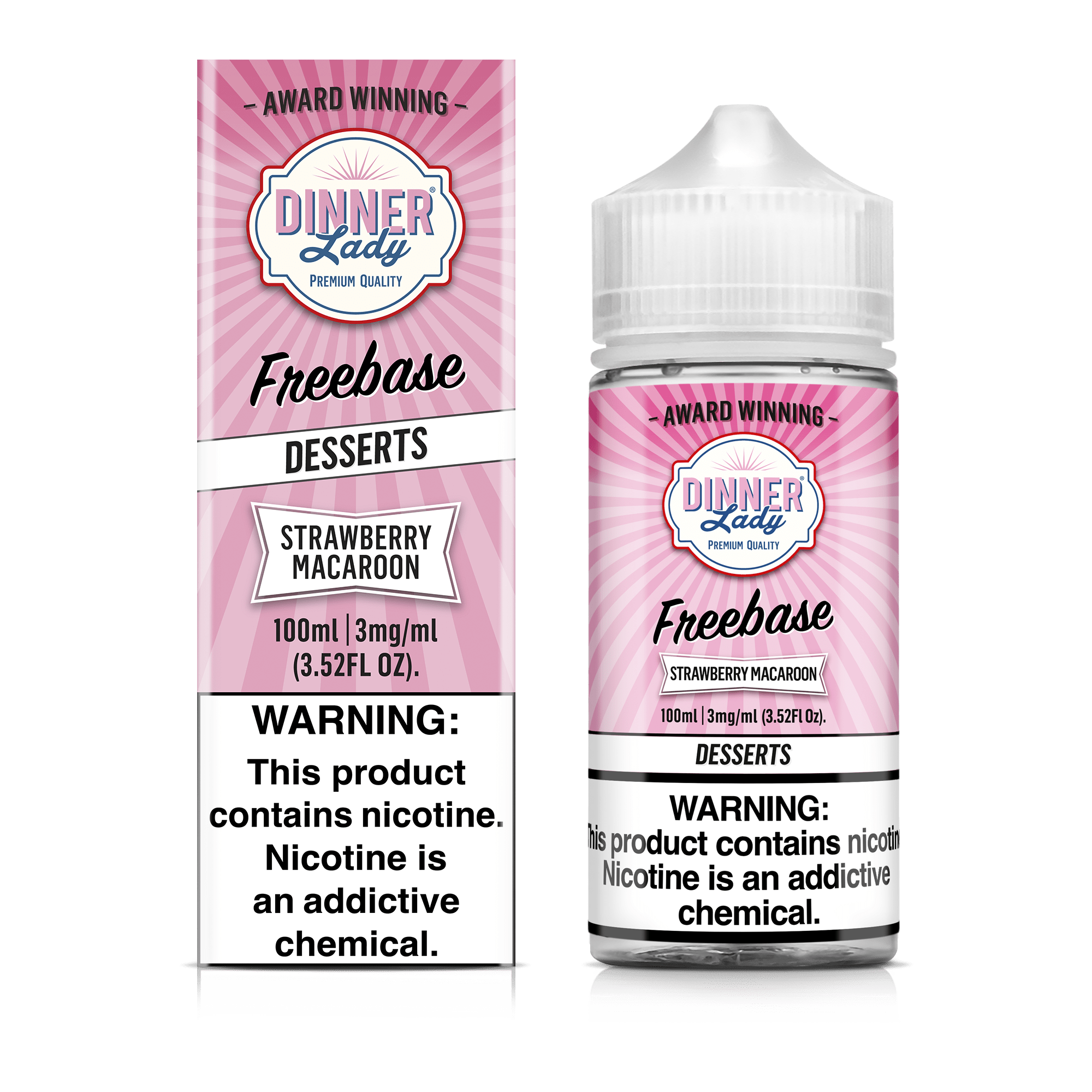 Eightvape Juice 3mg Dinner Lady Strawberry Macaroon 100ml