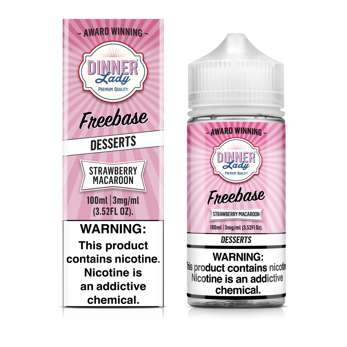 Eightvape Juice 3mg Dinner Lady Strawberry Macaroon 100ml