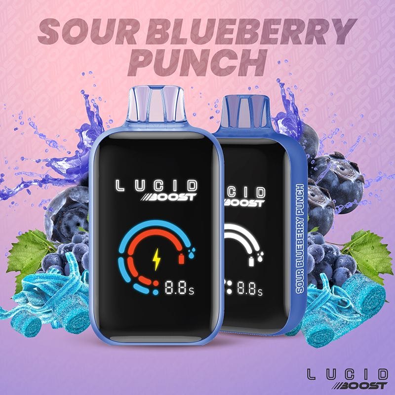 sour blueberry punch flavor Lucid Air Disposable Vape Lucid Boost Disposable Vape (5%, 20123 Puffs)