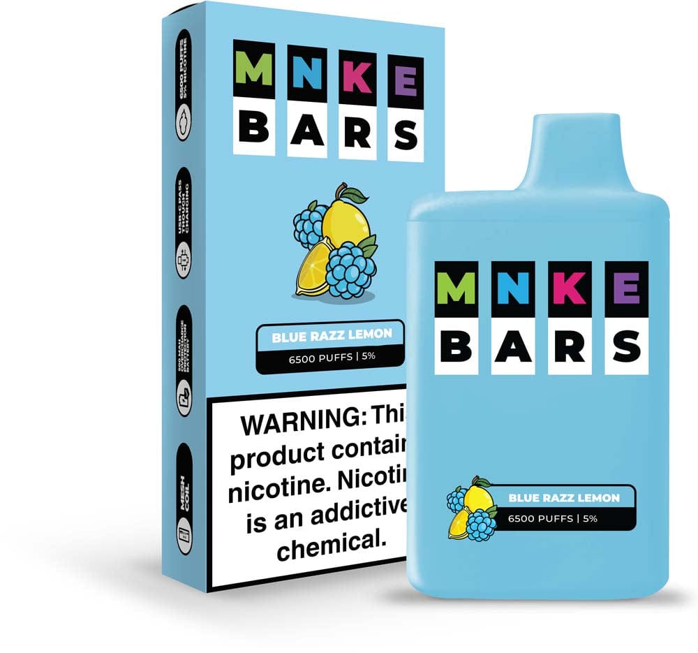 Vapetasia MNKE BARS Disposable Vape Blue Razz Lemon MNKE Bars Disposable Vape (5%, 6500 Puffs)