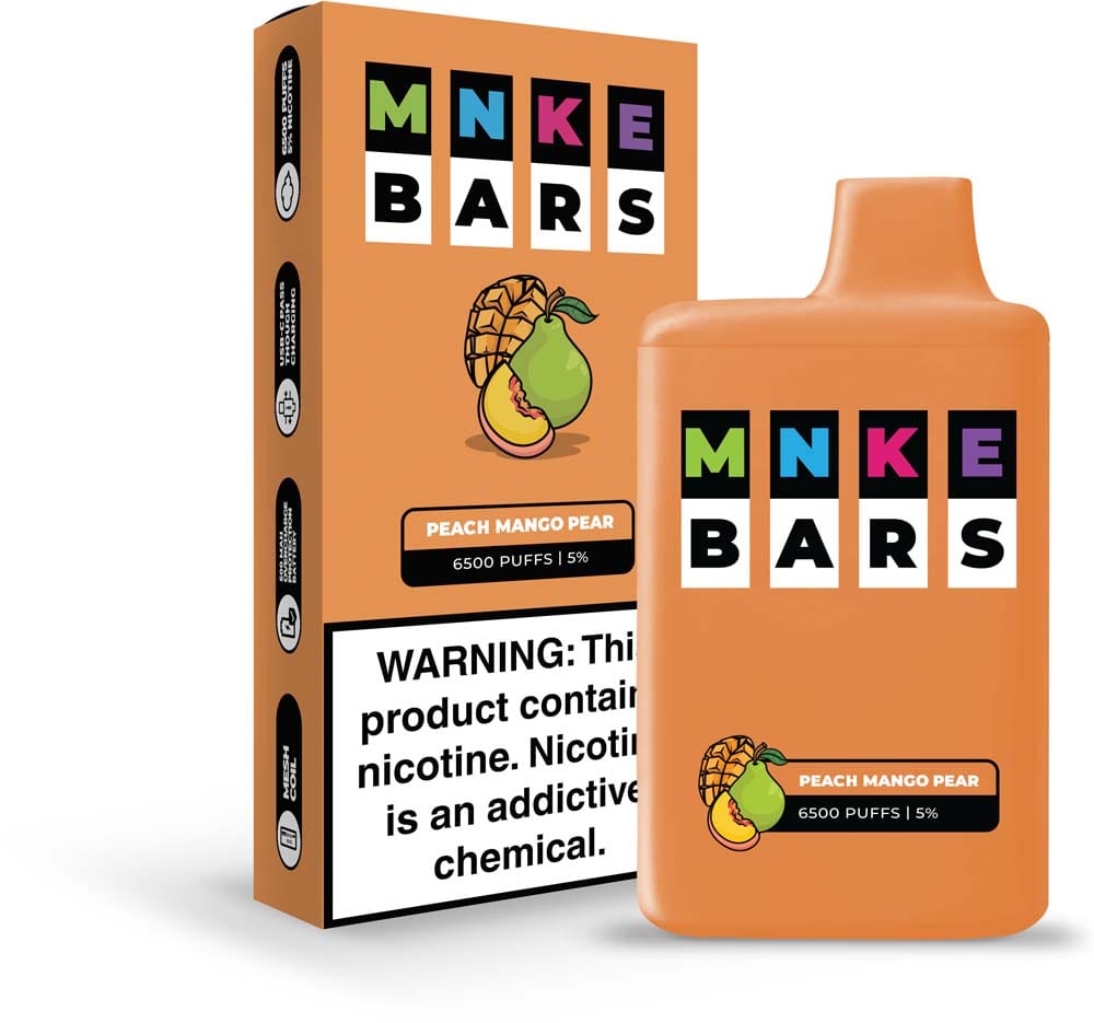 Vapetasia MNKE BARS Disposable Vape Peach Mango Pear MNKE Bars Disposable Vape (5%, 6500 Puffs)