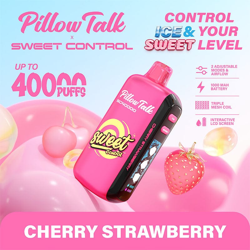 Pillow Talk Disposable Vape Cherry Strawberry Pillow Talk SC40000 Ice & Sweet Control Disposable Vape (5%, 40000 Puffs)