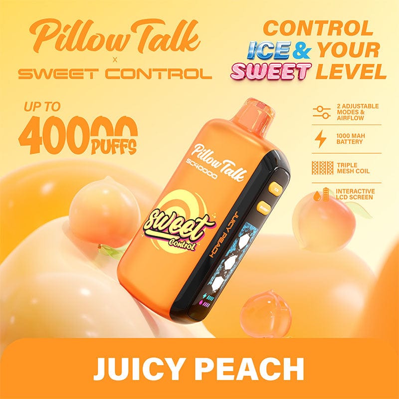 Pillow Talk Disposable Vape Juicy Peach Pillow Talk SC40000 Ice & Sweet Control Disposable Vape (5%, 40000 Puffs)