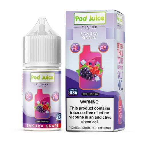 Pod Juice Juice Pod Juice Sakura Grape PJ5000 TF 30ml Nic Salt Vape Juice