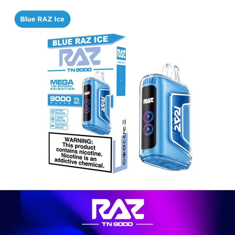 raz tn9000 disposable vape blue raz ice