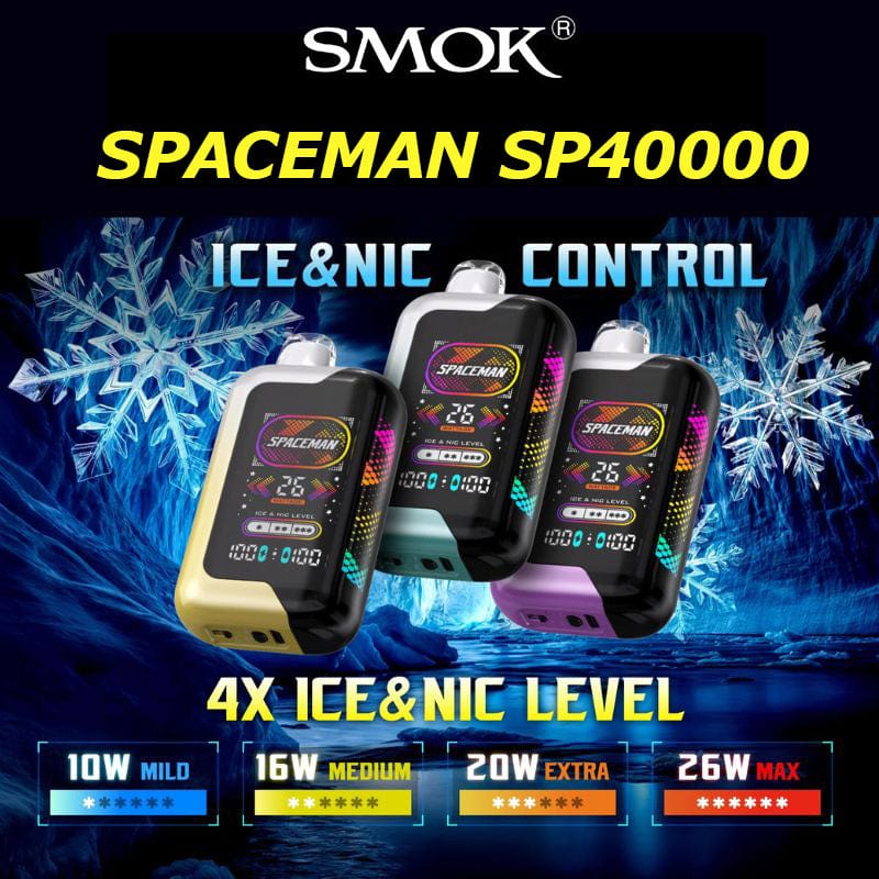 SMOK Disposable Vape SMOK Spaceman SP40000 ICE-NIC Control Disposable  Vape (0% & 5%, 40000 Puffs)