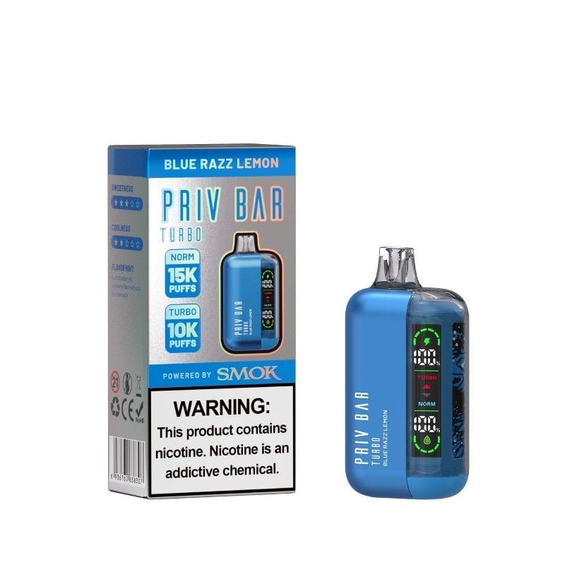 Smok PRIV Bar Turbo Disposable Vape Blue Razz Lemon Flavor