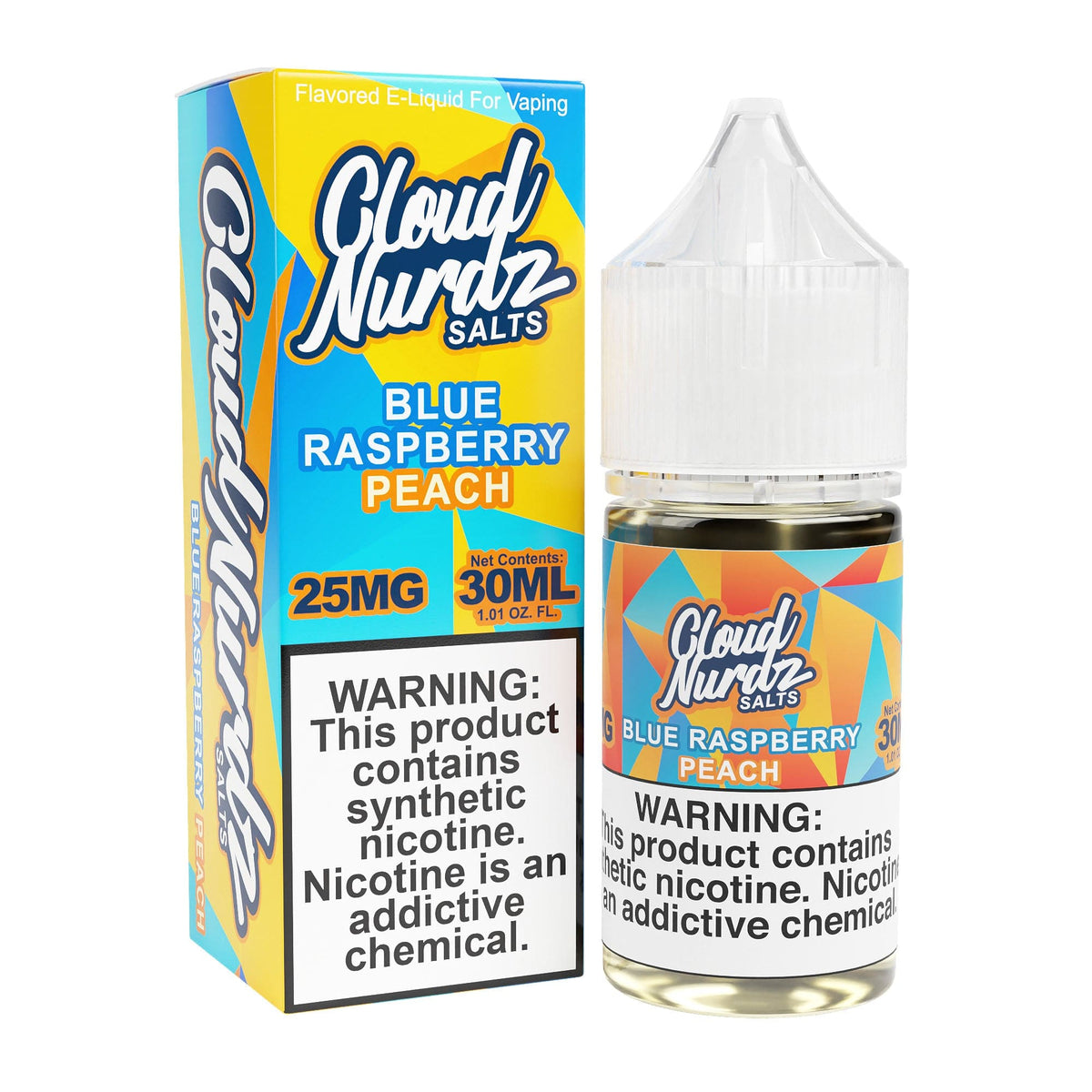 Cloud Nurdz Juice Peach Blue Raspberry 30ml Synthetic Nic Salt Vape Juice - Cloud Nurdz