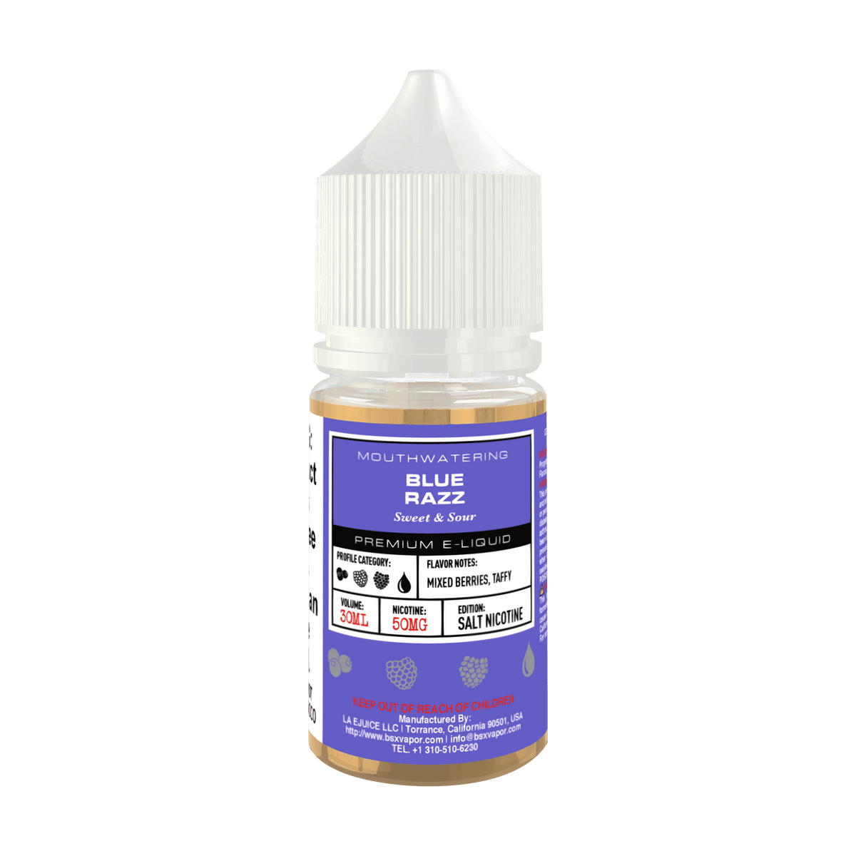 GLAS Juice Blue Razz 30ml Nic Salt Vape Juice - Glas Basix