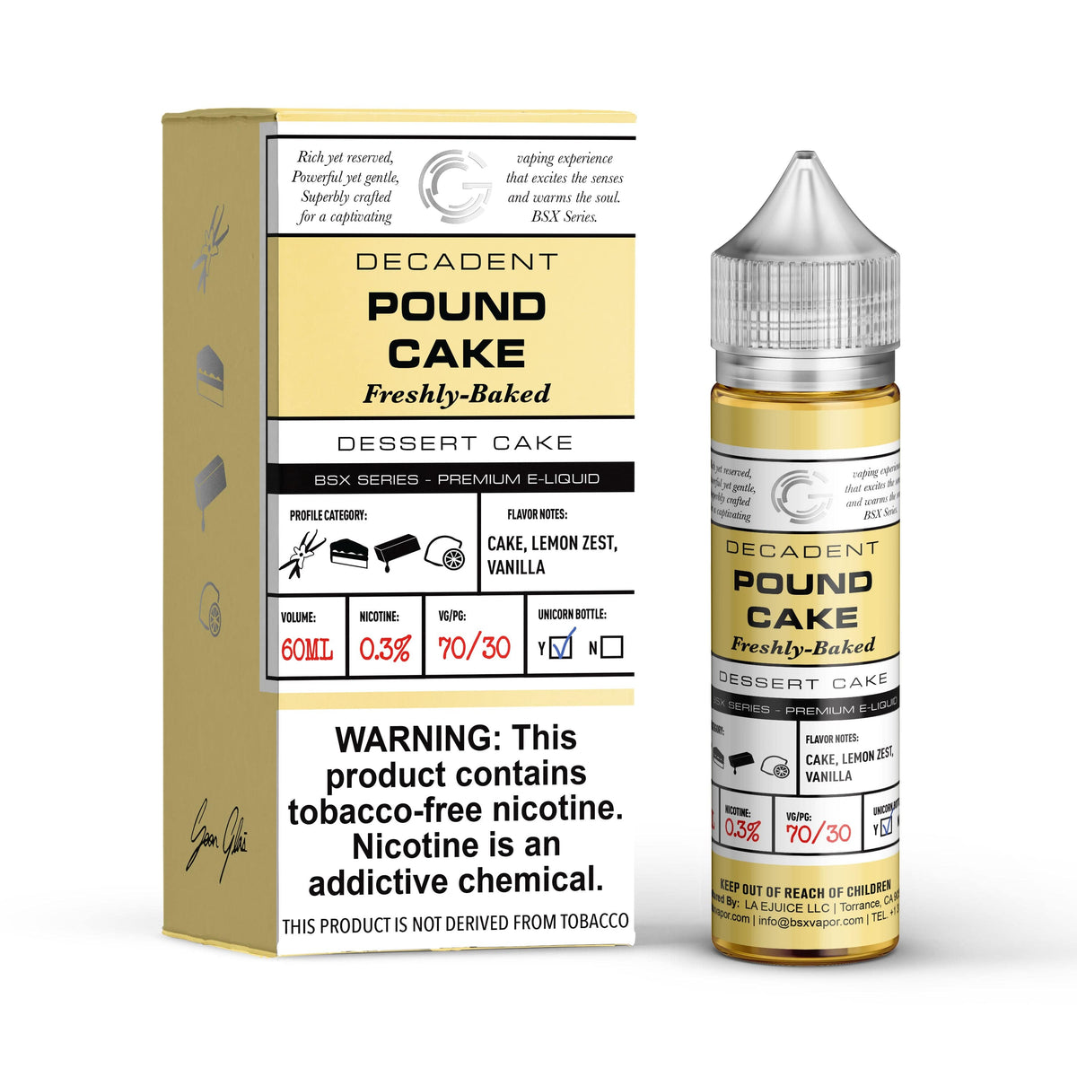 GLAS Juice Glas Basix Pound Cake 60ml Vape Juice