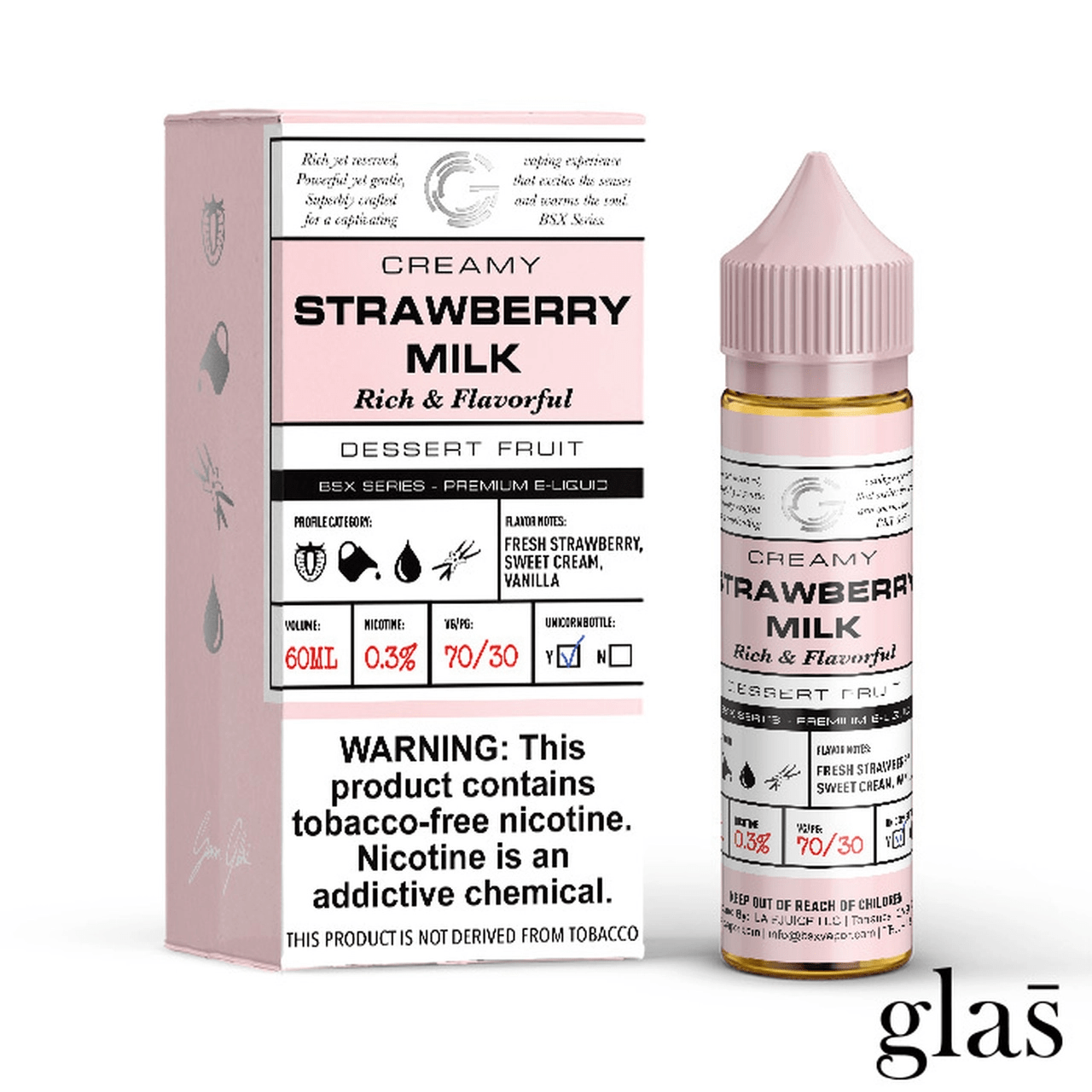 GLAS Juice GLAS BSX Series Strawberry Milk 60ml TF Vape Juice