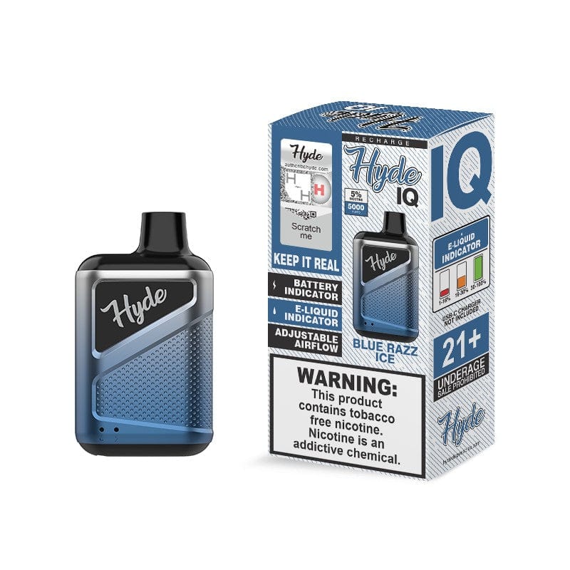 Hyde Disposable Vape Blue Razz Ice Hyde IQ Recharge Disposable Vape (5%, 5000 Puffs)