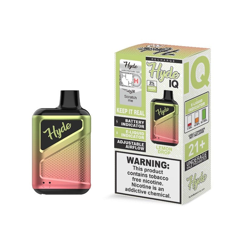 Hyde Disposable Vape Lemon Drop Hyde IQ Recharge Disposable Vape (5%, 5000 Puffs)