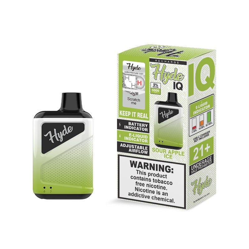 Hyde Disposable Vape Sour Apple Ice Hyde IQ Recharge Disposable Vape (5%, 5000 Puffs)