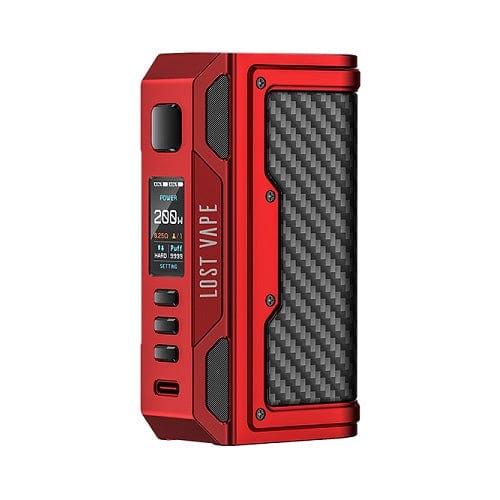 Lost Vape Mods Matte Red/Carbon Fiber Lost Vape Thelema Quest 200W Mod