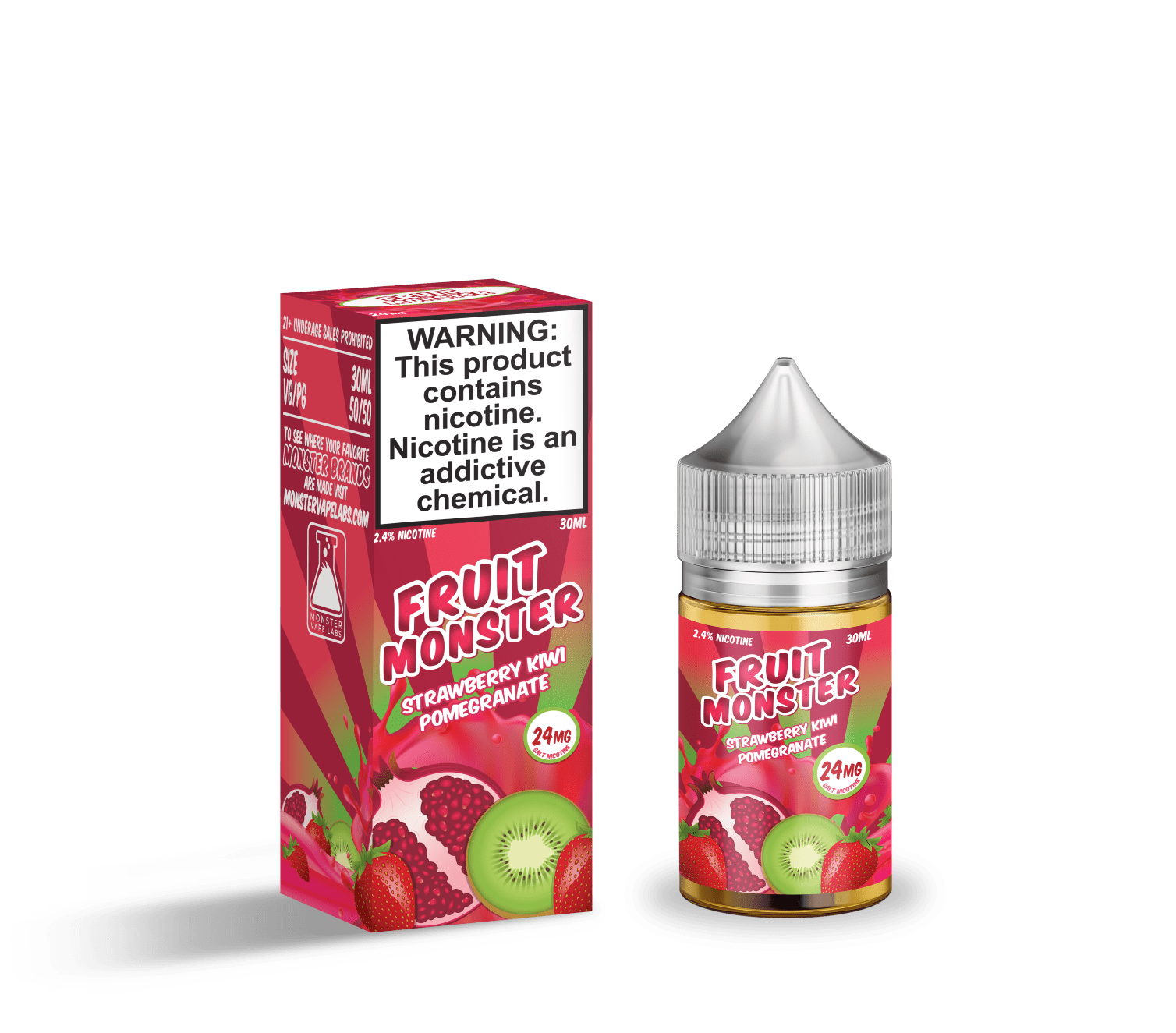 Monster Vape Labs Juice Fruit Monster Salts Strawberry Kiwi Pomegranate 30ml Nic Salt Vape Juice