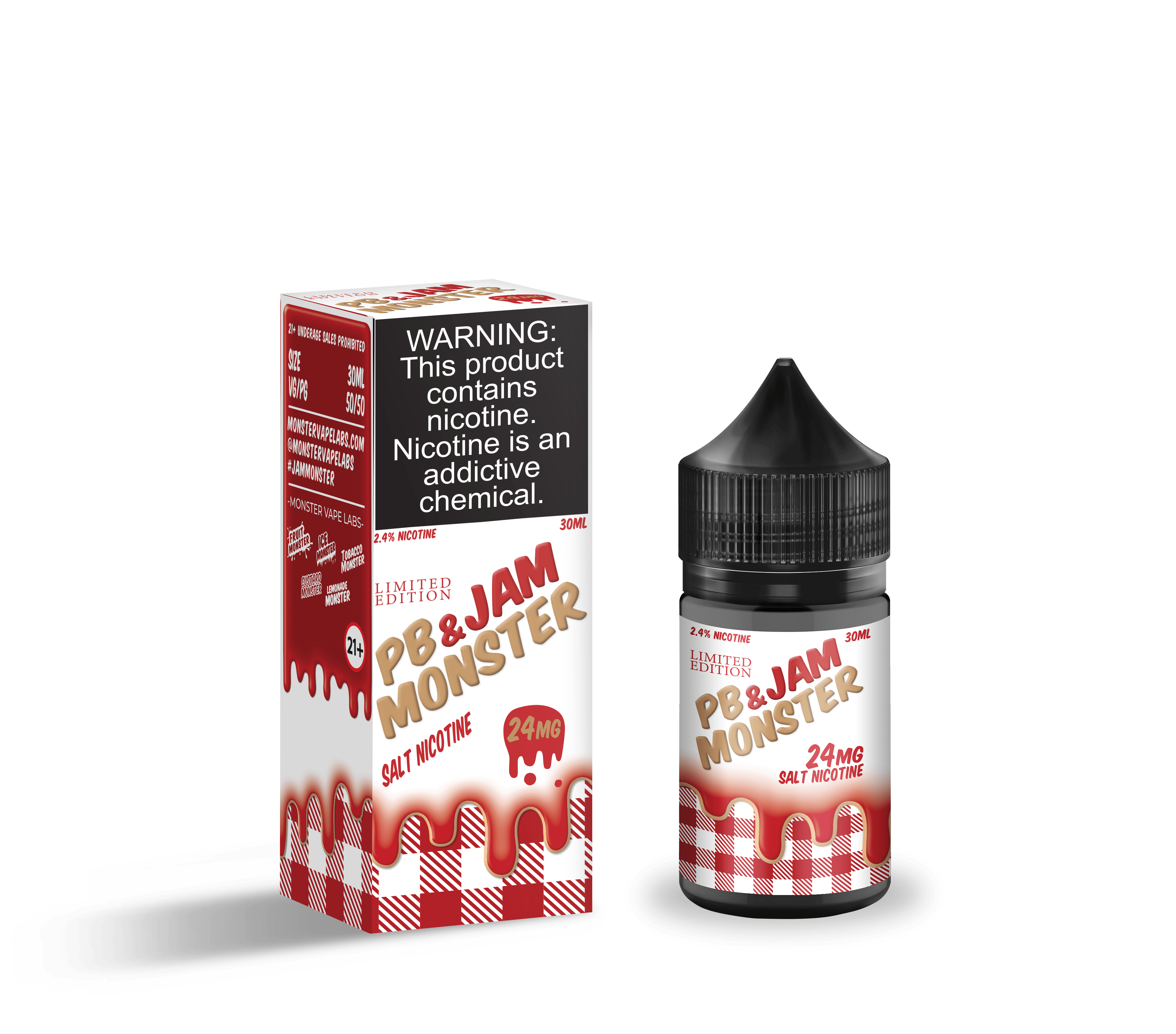 Monster Vape Labs Juice Jam Monster Salts Strawberry PB&J 30ml Nic Salt Vape Juice