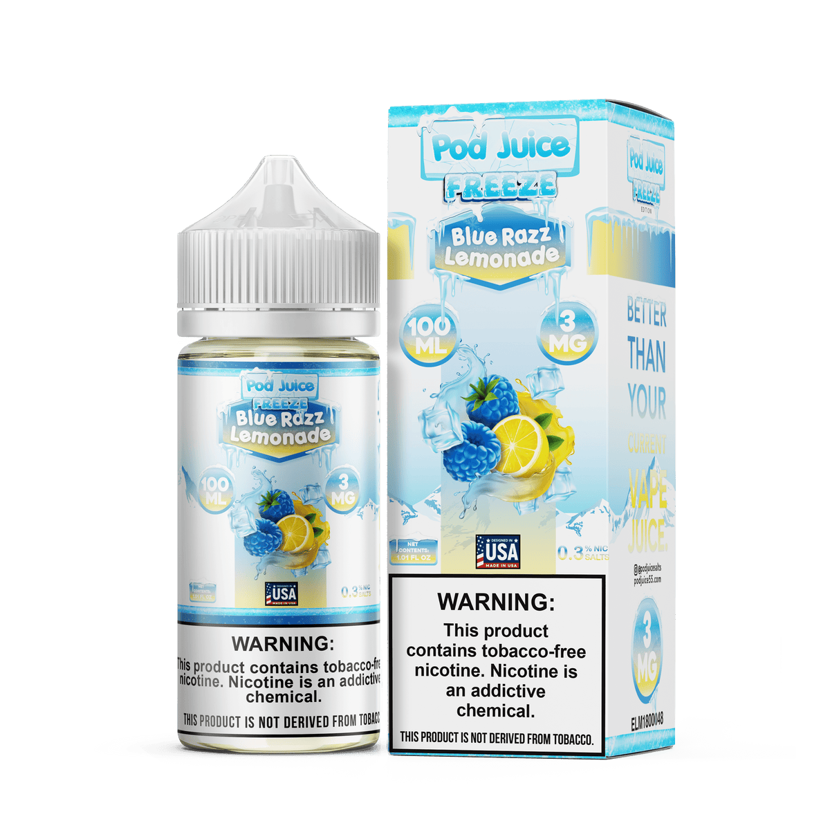 Pod Juice Juice Pod Juice Freeze Blue Razz Lemonade TF 100ml Vape Juice