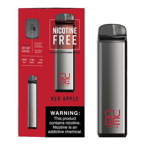 Vaportech Disposable Vape Red Apple Vaportech Cube Zero 0mg Disposable Vape (0%, 3000 Puffs)